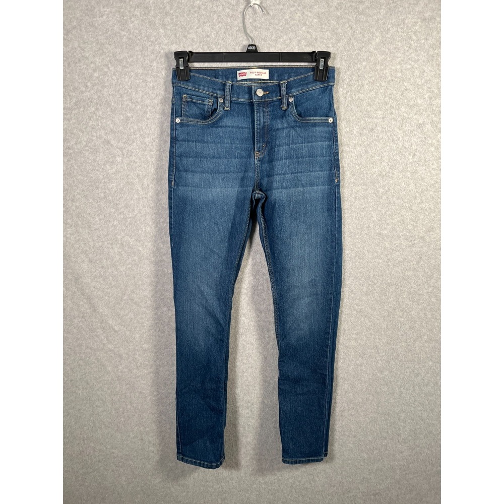 Levi's 505 Jeans Boys 16 Blue Denim Stretch Everyday Wear Regular Tapered Leg